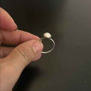 Sterling Silver Pearl Accent Ring - White Pearl